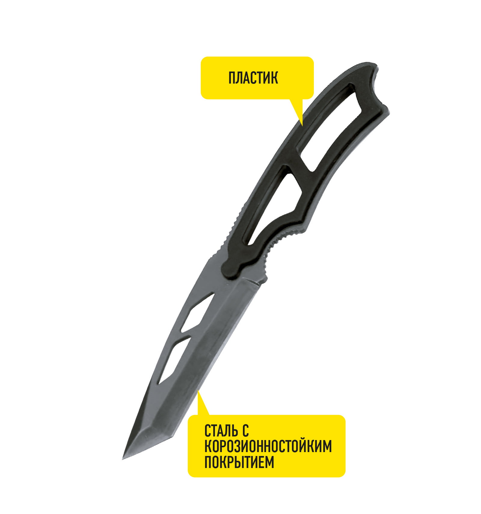 Нож складной ультралегкий (пласт. чехол на шнурке и клипсе)