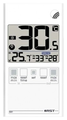 Термометр оконный (ультратонкий корпус, дом/улица) цифровой